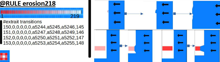 Rule erosion218: transition excerpt and simulation panels